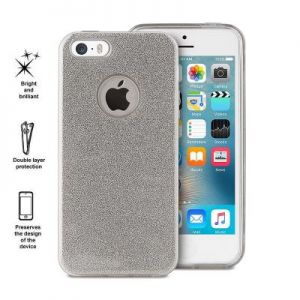 PURO Glitter Shine Cover - Etui iPhone SE / iPhone 5s / iPhone 5 (Silver)
