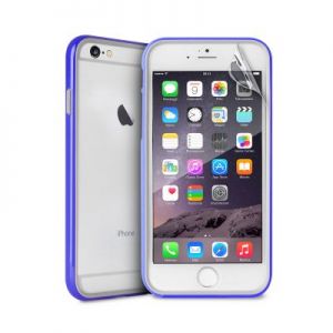 PURO Bumper Cover - Etui iPhone 6s / iPhone 6 z folią na ekran w zestawie (niebieski)