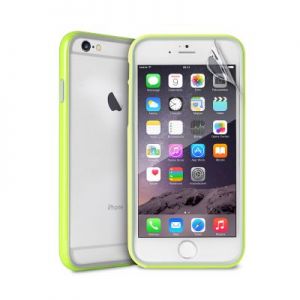 PURO Bumper Cover - Etui iPhone 6s Plus / iPhone 6 Plus z folią na ekran w zestawie (limonkowy)