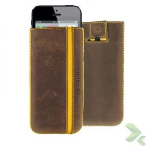 Valenta Pocket Stripe Vintage - Skórzane etui wsuwka iPhone SE / iPhone 5s / iPhone 5c / iPhone 5 (b