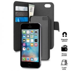 PURO Wallet Detachable - Etui 2w1 iPhone SE / iPhone 5s / iPhone 5 (czarny)