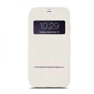 Moshi SenseCover - Etui z klapką dotykową + folia na ekran iPhone 7 Plus (Stone White)