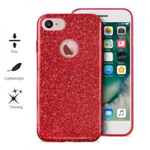 PURO Glitter Shine Cover - Etui iPhone 7 (Red Love) Limited edition