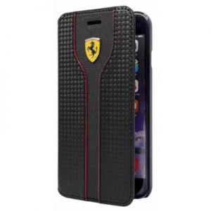 Ferrari Booktype Case RC - Etui skórzane iPhone 7 z kieszenią na karty (czarny)