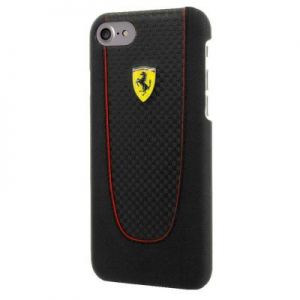 Ferrari Pit Stop Black Trim - Etui iPhone 7 (Black Carbon)