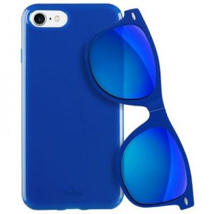 PURO Sunny Kit - Zestaw etui iPhone 7 + składane okulary przeciwsłoneczne (niebieski)
