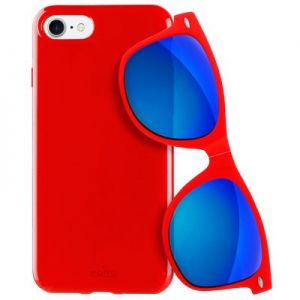 PURO Sunny Kit - Zestaw etui iPhone 7 + składane okulary przeciwsłoneczne (czerwony)