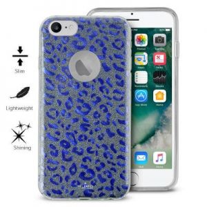 PURO Glitter Shine Leopard Cover - Etui iPhone 7 / iPhone 6s / iPhone 6 (Blue) Limited edition