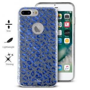 PURO Glitter Shine Leopard Cover - Etui iPhone 7 Plus / iPhone 6s Plus / iPhone 6 Plus (Blue) Limite