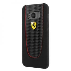 Ferrari Pit Stop Black Trim - Etui Samsung Galaxy S8+ (Black Carbon)