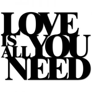 Napis na ścianę LOVE IS ALL YOU NEED czarny LIAYN1-1