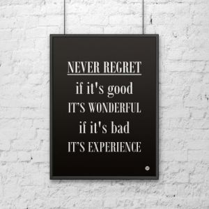 Plakat dekoracyjny 50x70 cm NEVER REGRET czarny DS-PL14-1