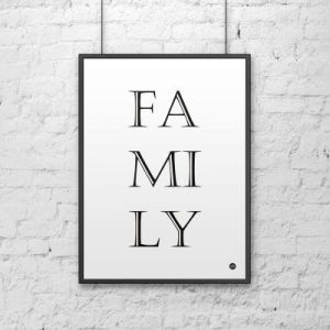 Plakat dekoracyjny 50x70 cm FAMILY biały DS-PL8-0