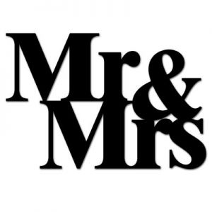 Napis na ścianę MR&MRS czarny MM1-1