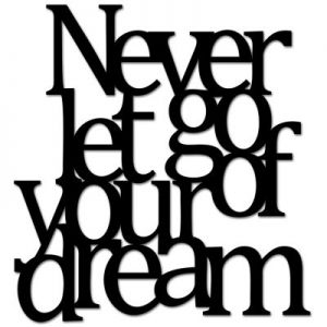 Napis na ścianę NEVER LET GO OF YOUR DREAM czarny NLG1-1